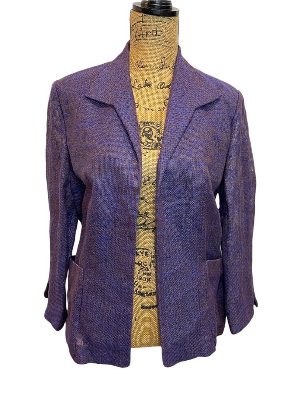 Linda Allard Ellen Tracy Linen Blend Blazer